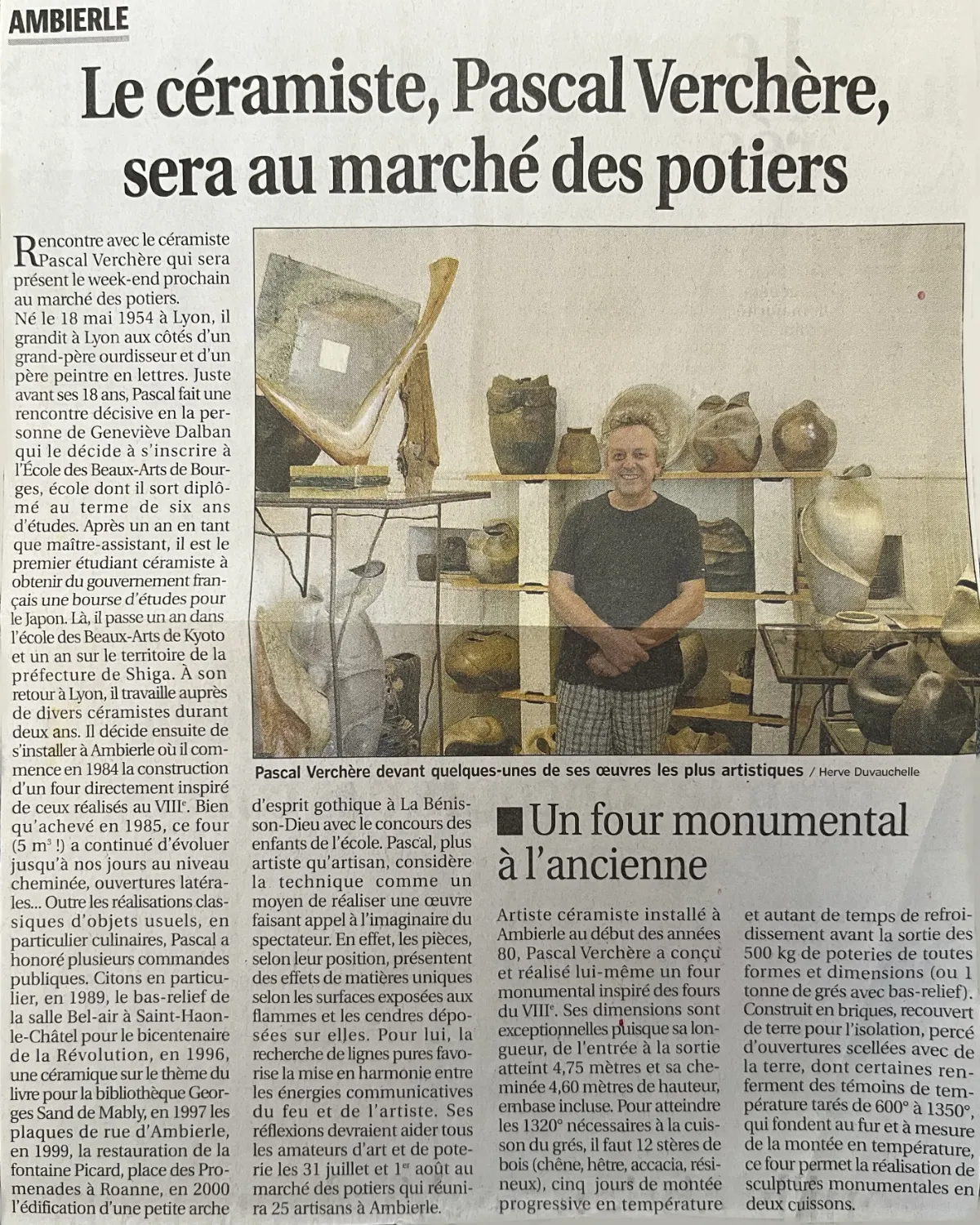 Le céramiste Pascal Verchère sera au marché des potiers