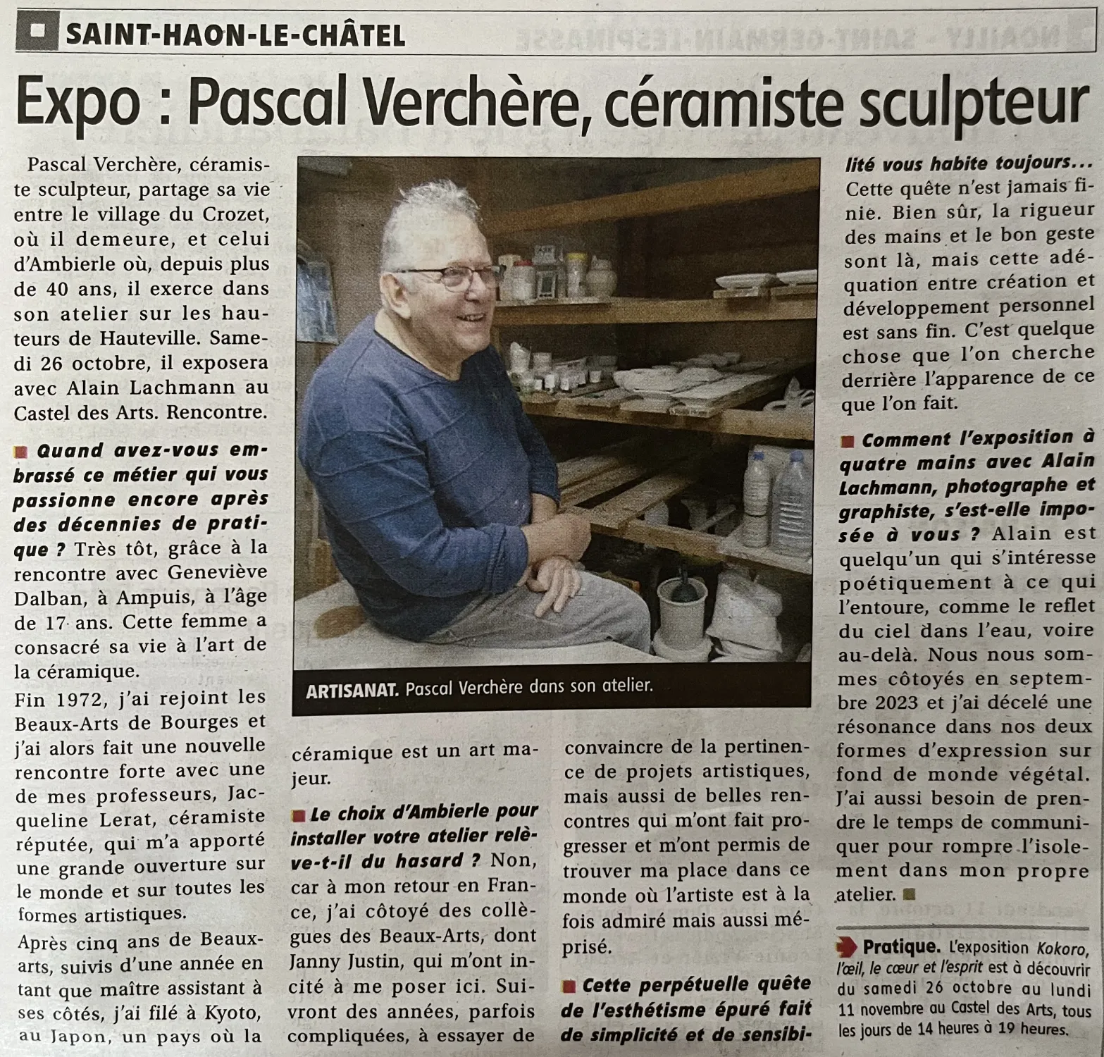Expo : Pascal Verchère, céramiste sculpteur