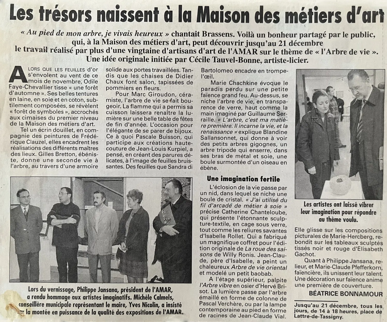 Les trésors naissent à la maison des métiers d'art