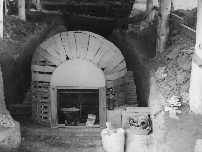 Construction du four Anagama d'Ambierle